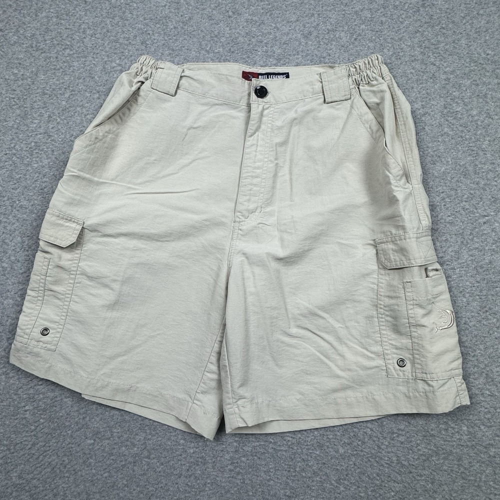 Reel Legends Cargo Shorts Mens Medium Nylon Performance Lightweight Fishing EUC